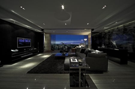 Modern room - luxury, dark, penthouse, modern