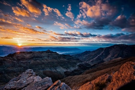 * Sunset * - nature, sky, dark, sunset, mountains