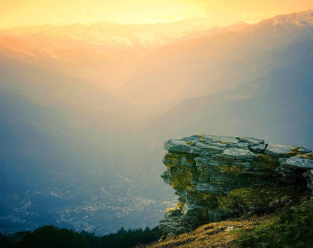 Sunrise - nature, mountains, fresh, sun