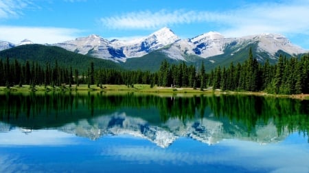 * Blue lake * - lake, landscape, blue, nture, mountains