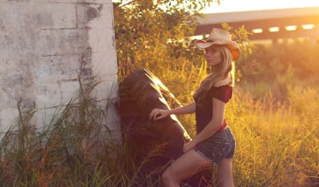 cowgirl - cowgirl, girl, beauty, legs