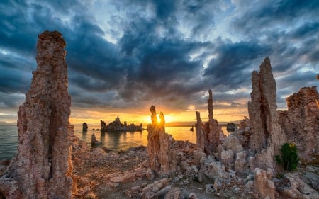 Sunrise on Mono Lake, California - lake, usa, nature, sunset