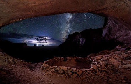 cave - space, cool, fun, nature, mountain, stars