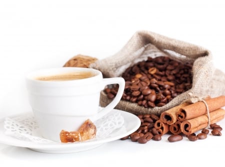 ♥Coffee♥ - cinnamon, cup, beans, coffee