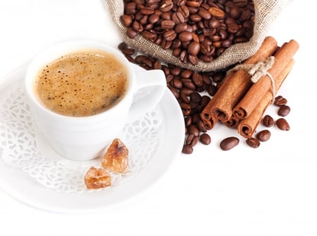 ♥Coffee♥ - cinnamon, cup, beans, coffee