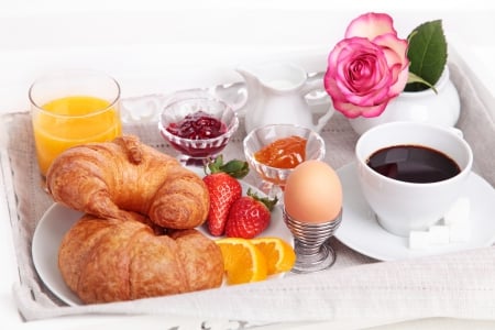 * Sunday breakfast * - jam, coffee, food, rose, egg