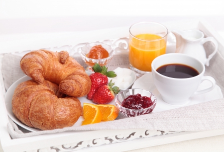 * Breakfast * - strawberries, jam, coffee, breakfast, food