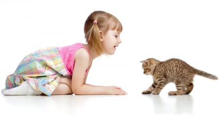 * Cat and girl * - animal, girl, cats, ct, animals