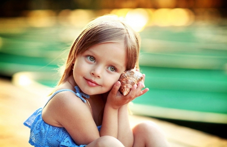 â™¥ - shell, girl, cute, blue