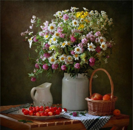 still life - delicate, red, tulips, flowers, still life, lovely