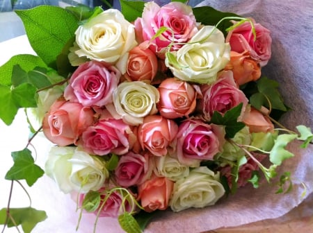 A bunch of spring - white, flowers, arrangement, pink