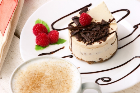 ♥Sweet Dessert♥ - berries, coffee, chocolate, dessert, cake, sweet, cappucino