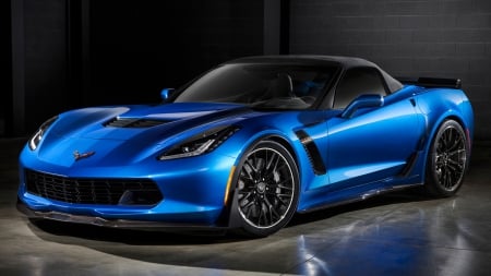 2015 Chevrolet Corvette Z06 Convertable - vehicles, convertable, cars, blue, side view, chevrolet, Chevrolet Corvette Z06 Convertable, corvette