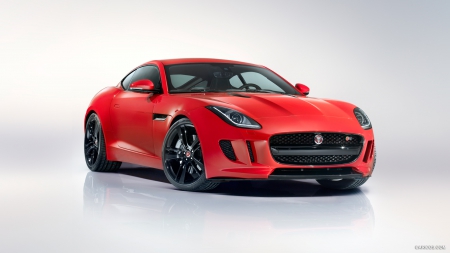 2015 Jaguar F Type Coupe - vehicles, cars, 2015 Jaguar F Type Coupe, red, front view, jaguar