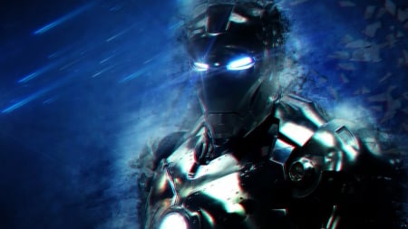 Iron Man - iron man, abstract, blue, avengers, fantasy