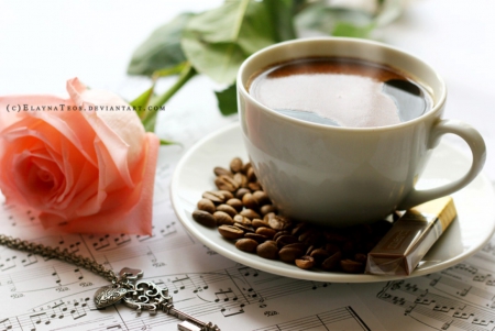 Still life - flower, rose, abstract, teatime