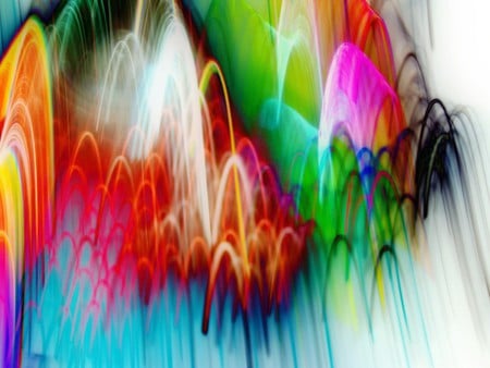 Abstract - yellow, blue, pink, orange, colorful, white, purple, red, green