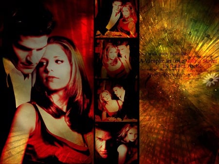 A vampire in Love - love, angel, vampire, black, slayer, dark, red, buffy, green, words