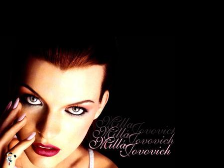 Milla Jovovich - sexy, red, beautiful, eyes, black, milla jovovich