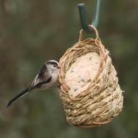 Bird with feeding basket