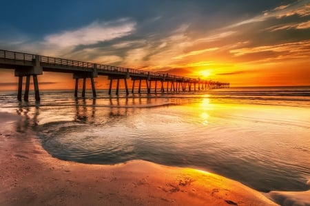 * Beautiful sunset over the ocean * - beach, ocean, nature, sunset