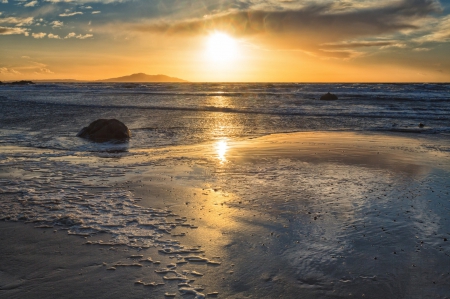 * Unearthly beautiful sunset on the beach * - sky, ocean, nature, sunset