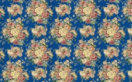 Pattern - flower, pattern, wallpaper, rose, pink, texture, blue