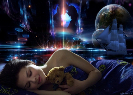 ❤sweet Dreams❤ - women, teddy, colors, wallpaper, blues