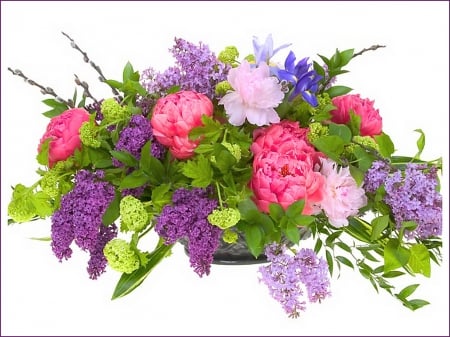 Gifts of spring - flowers, roses, purple, lilacs, pink