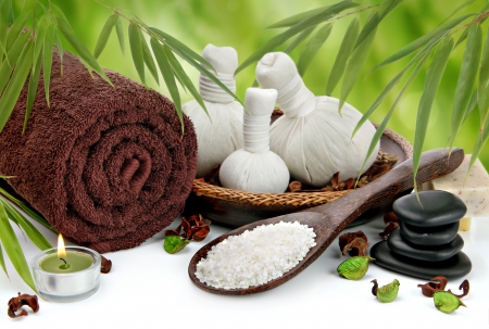 ♥Relaxing Spa♥ - relax, spa, salt, towel, bamboo