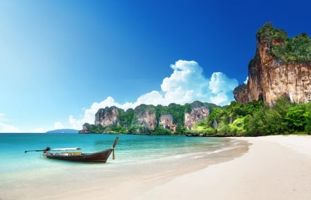 â™¥Tropical Paradiseâ™¥ - ocean, beach, paradise, sand, sea, boat, coast