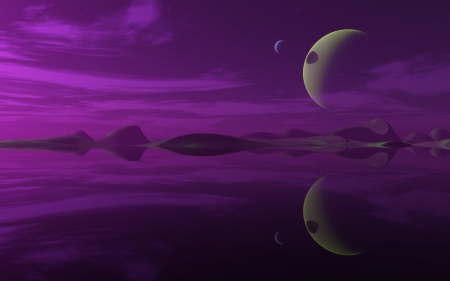 Purple haze - world, alien, water, reflects