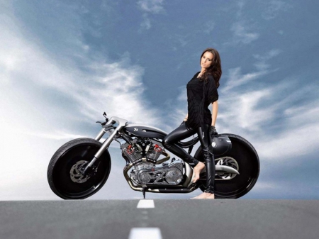 leather & lace - bike, motorcycle, chopper, harley