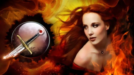 Fire Walk With Me - Simone Simons, wallpapers, Fan art, Epica, photo manipulation, wallpaper, Entropy