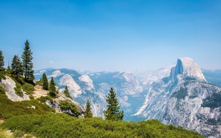 * Mountains * - nature, sky, trees, blue, mountains