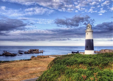 * Lighthouse * - sky, lighthouse, ocean, nature, blue