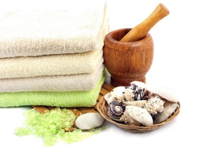 â™¥Relaxing Spaâ™¥ - salt, shells, towel, spa