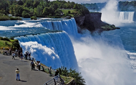 Niagara Falls - impressive, river, gigantic, water, people