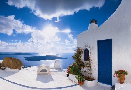 Beautiful Santorini Relaxing Space - Ocean, Greece, Santorini, Relaxing Spaces