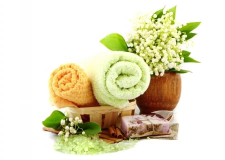 ♥Relaxing Spa♥ - flowers, towel, soap, spa