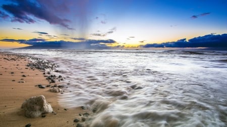 sea foam on an hawaiian beach