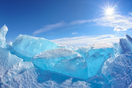 â™¥Icebergâ™¥ - ice, north, iceberg, snow, blue, sun, winter