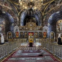 interior of a magnificent orthodox church hdr