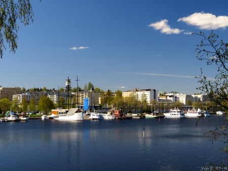 Mikkeli - lake, spring, water, sun