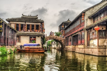 Venice of the East - heaven, reflections, water, Nature, magic, beautiful, photography, boat, china, city, river, lake, paradise, peaceful