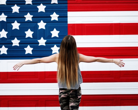 American Girl - american, beauty, flag, usa