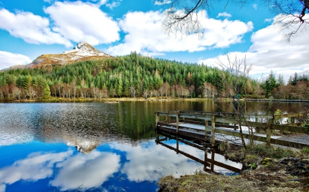 Beautiful River - panorama, white, wood, reflections, view, amazing, cool, scenic, landscape, place, pier, beautiful, mirror, nice, sky, trees, harbour, photography, water, image, mountains, clouds, green, rivers, bridge, scene, forests, harbor, waterscape, plants, skyscape, picture, surface, blue, splendor, scenery, awesome, photo, reflex