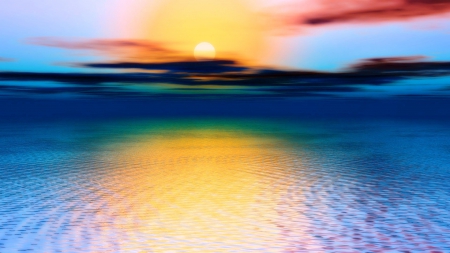 sunset - abstract, cg, wp, sunset