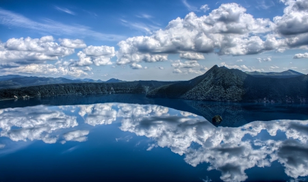 Lake - lake, reflection, clouds, mirror