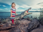 girl with crocodil